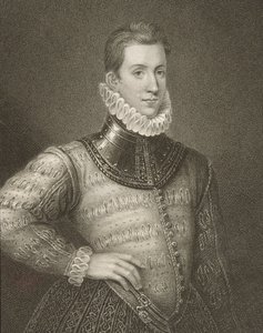 Retrato de Sir Philip Sidney (1554-1586) de &39;British Retratos Lodge&39;, 1823 de English School
